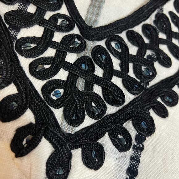Soft surroundings striped embroidered tunic dress Sz M - Picture 6 of 6